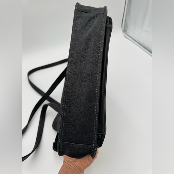 Leather Briefcase Laptop Shoulder Bag Purse Black - Picture 9 of 15